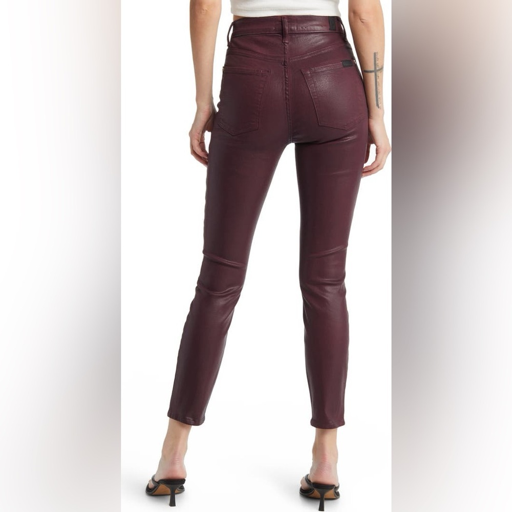 7 For All Mankind The Skinny Coated Jeans | Size 27 | Coated Ruby Rust - Picture 2 of 10
